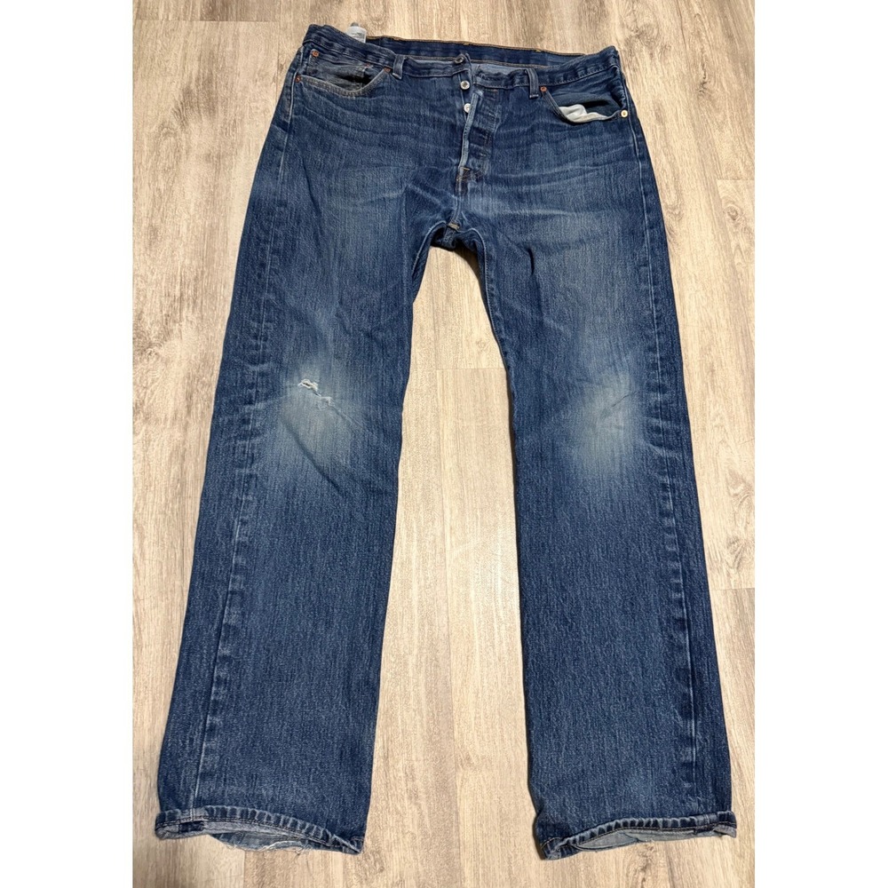 Levis 501 Original Fit Jeans Mens 38x34 Blue Denim Straight Leg Button Fly